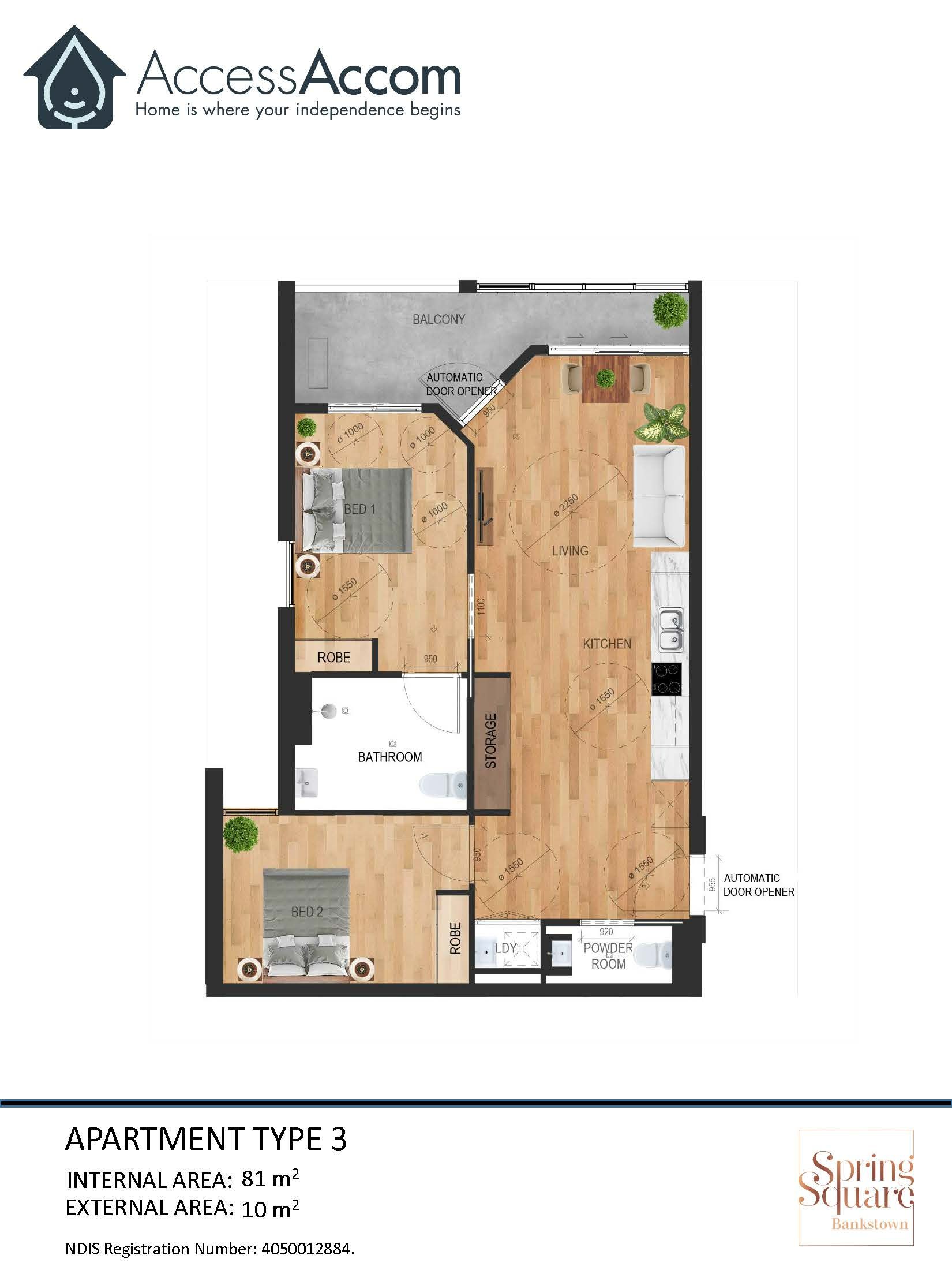 Bankstown Floorplans Apt Type 3 image