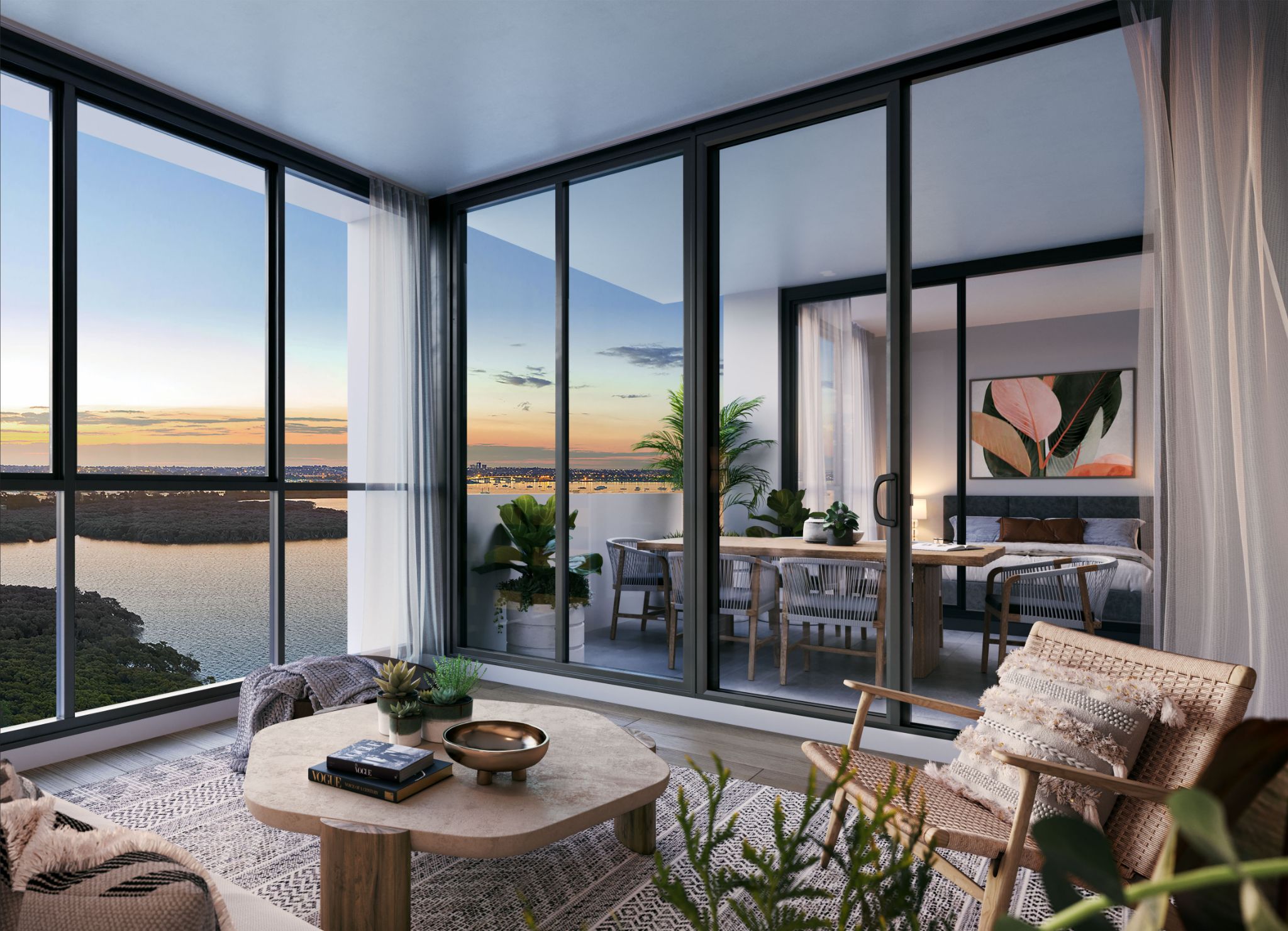 Woolooware 10A_D1019_Living_Bal DUSK-FINAL