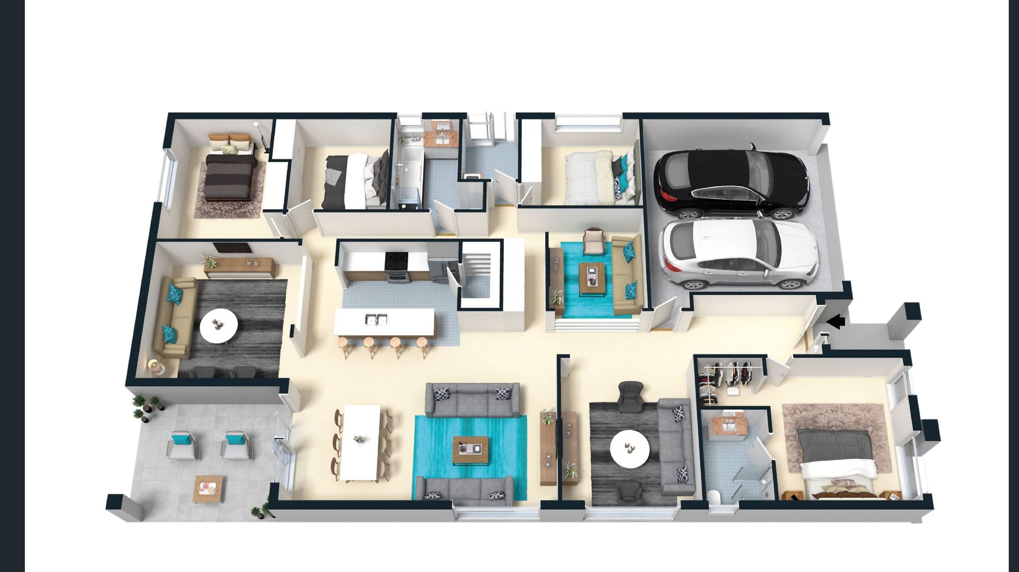 3d view no floor plan