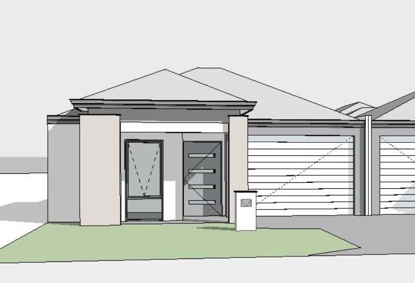 Two bed front elevation One house