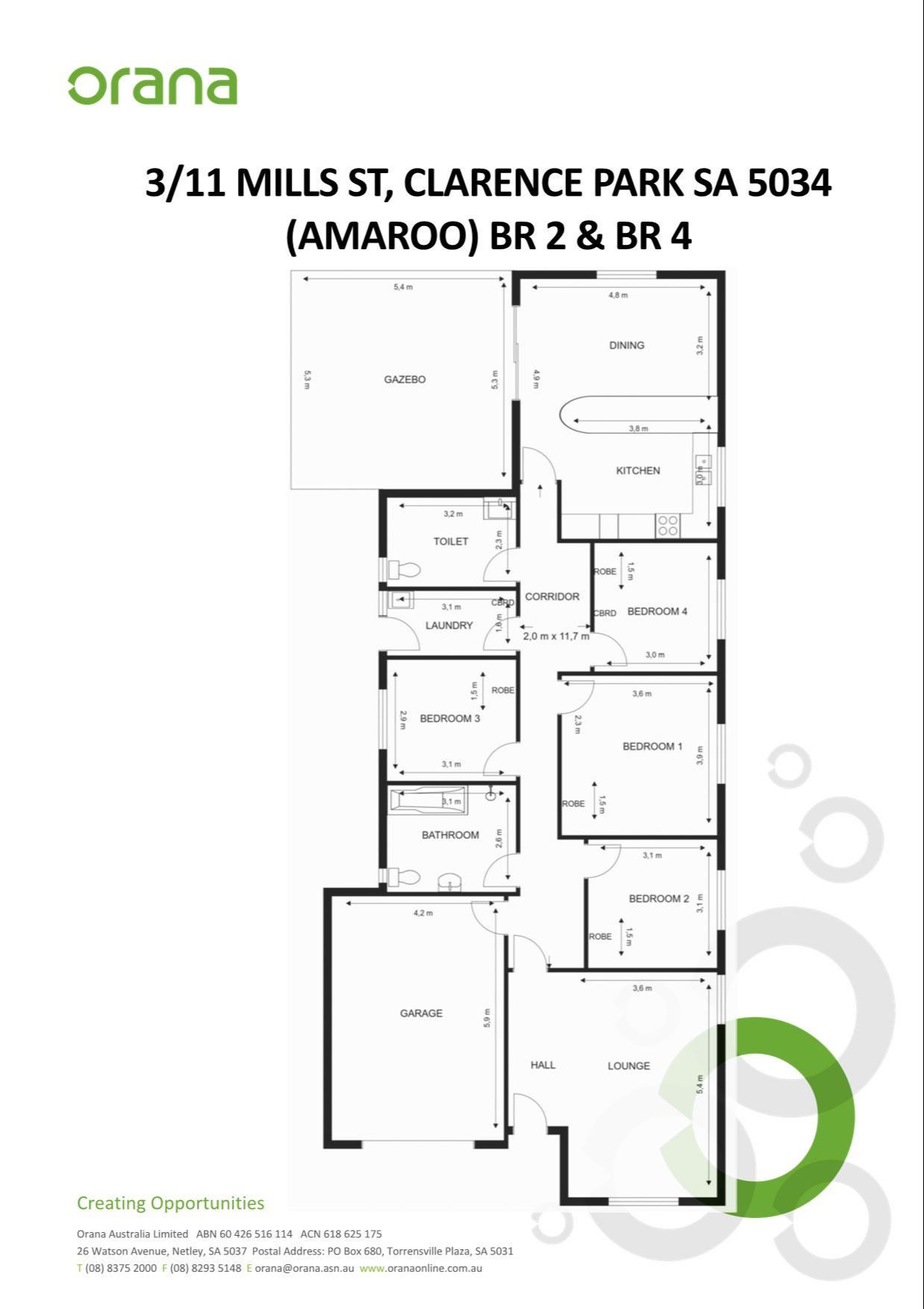 20240508 ORANA Amaroo H3 Floorplan letterhead - Measurements - 2 Vacancies