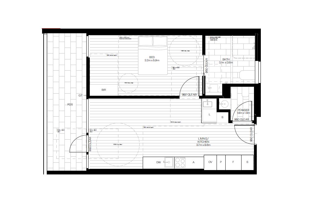 Altona 1 Bed Aparment Floor Plan